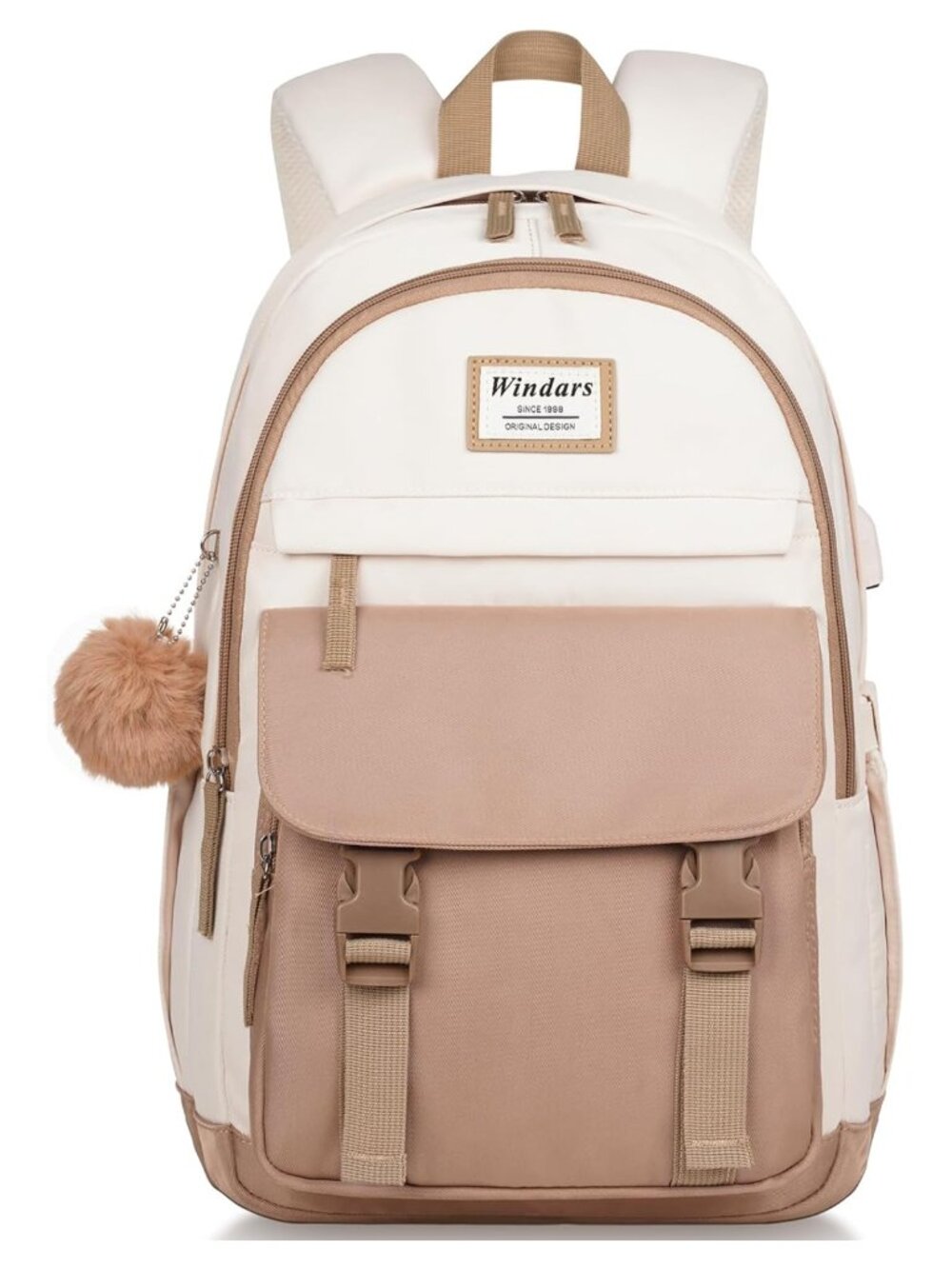 Laptop Backpack for School Travel, Water Resistant Polyester with USB Charging